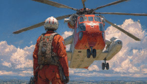 An Erickson S-64 Air Crane helicopter performing a precision heavy-lift operation, transporting large logs, symbolizing the high-skill civilian pilot jobs that command top salaries.